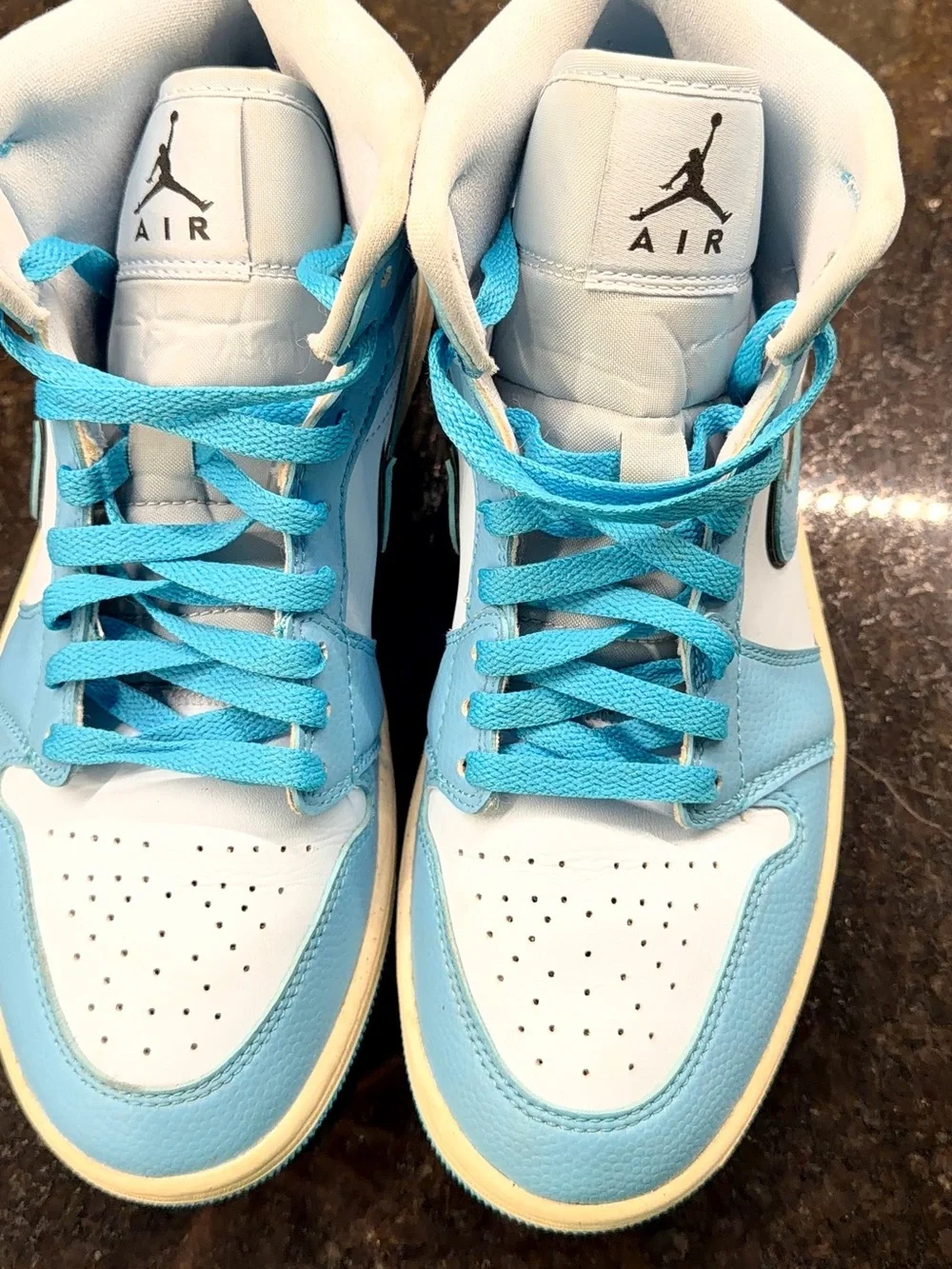Jordan Kids' Mid-Top Sneakers in Light Blue and White